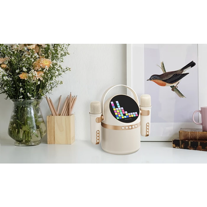 ميكروفونين كاريوكي محمولين فيليبس بجودة صوت ممتازة وعمر بطارية طويل