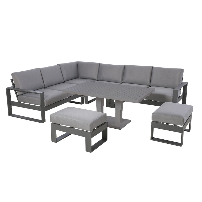 مجموعة طعام ركنية كبيرة من Maze Amalfi طاولة قابلة للارتفاع وأرائك مريحة