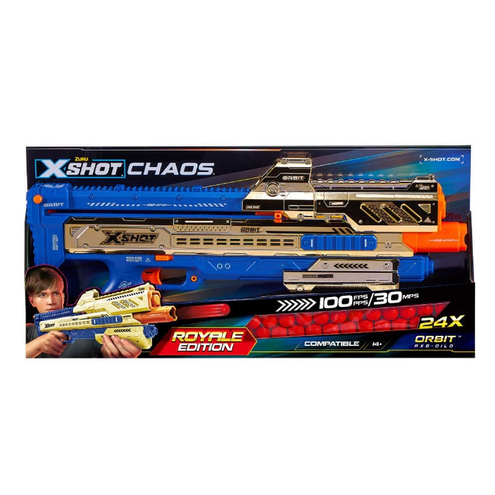 مطلق كرات الدارت Chaos Golden Orbit من X-Shot بسرعة 30 م وسعة 14 كرة مع 24 كرة دارت إضافية. من زورو