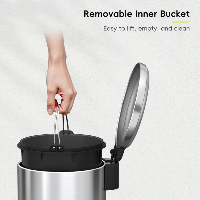 سلة مهملات إيكو ماجي 8 لتر ستانلس ستيل بغطاء هادئ - EKO