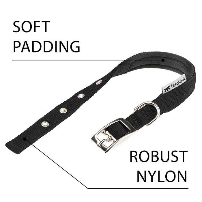 طوق نايلون أسود ببطانة مريحة DAYTONA C40/63 للكلاب من Ferplast