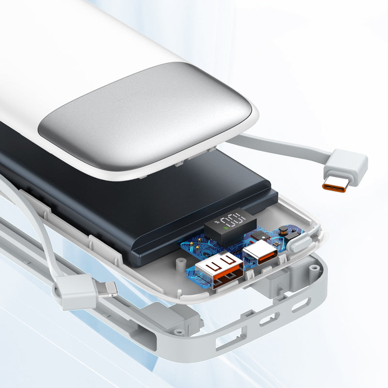 باور بانك للشحن السريع مع كابلات مدمجة من LDNIO باور بانك للشحن السريع مع كابلات مدمجة من LDNIO