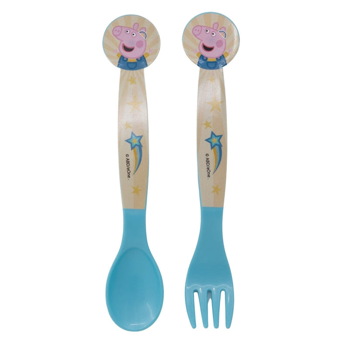 Set of 2 Peppa Pig Reusable Plastic Cutlery