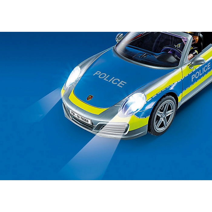 سيارة بورش 911 كاريرا 4S شرطة - 36 قطعة مع أضواء وأصوات واقعية تناسب الجميع من بلايموبيل
