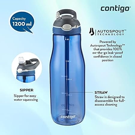 مطرة ماء سبوت 1200 مل من Contigo قابلة لإعادة الاستخدام ومقاومة للتسرب