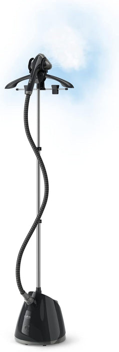 مكواة بخار عمودية ستاند تفال قوة 1650 واط سعة 1.3 لتر مع حامل ملابس مدمج أسود من تيفال