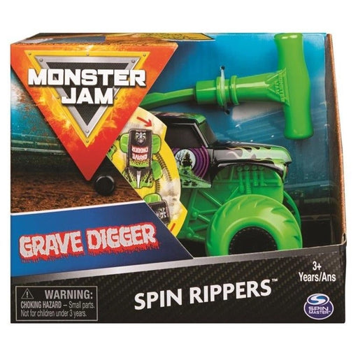 شاحن Monster Jam Spin Rippers بحجم 1:43 - Grave Digger مع تفاصيل مذهلة وإثارة! من سبين ماستر