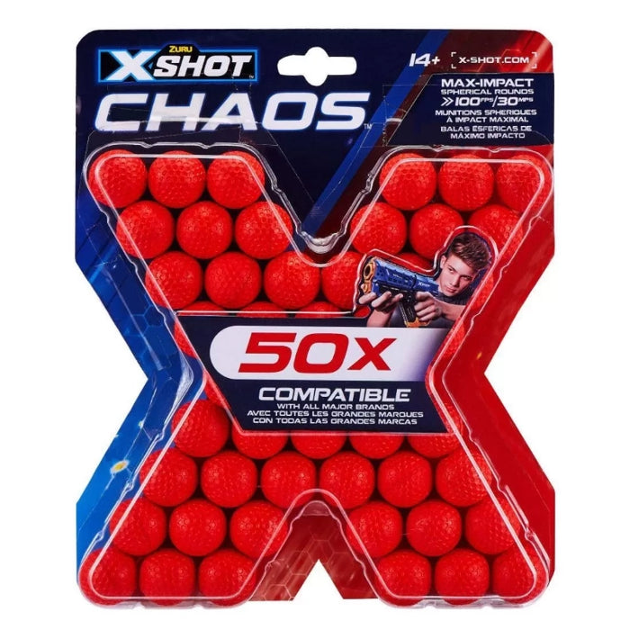 عبوة إعادة تعبئة X-Shot Chaos Blaster (50 جولة) لدقة عالية وسرعة 30 متر من زورو