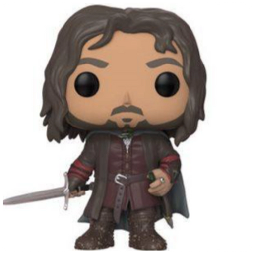 بوب! أفلام: سيد الخواتم - أراجورن بحجم 3.75 بوصة مع علبة عرض مميزة ومثالية للتجميع. من فانكو