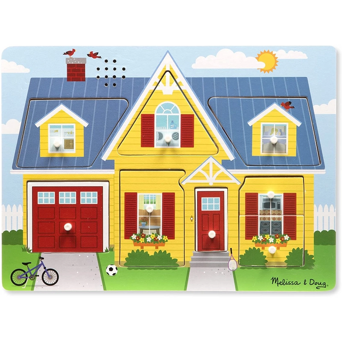 أحجية الأصوات حول المنزل - 8 قطع خشبية لتعلم الأصوات وتنمية المهارات من ميليسا آند دوغ