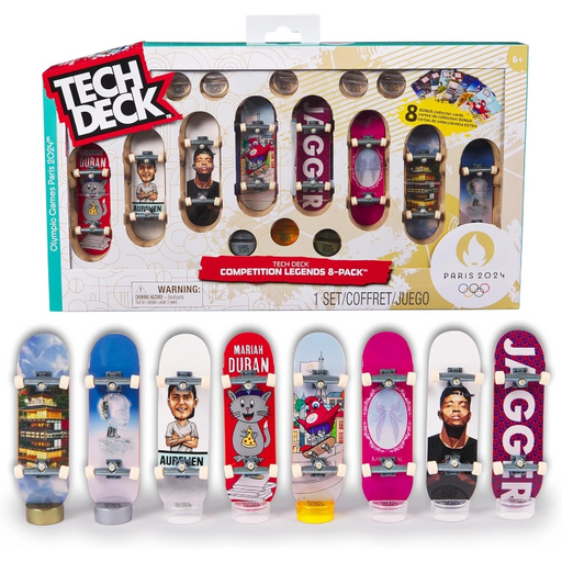 مجموعة Tech Deck الأولمبية 96 مم (8 قطع) مع حوامل وبطاقات تجميع مميزة من سبين ماستر