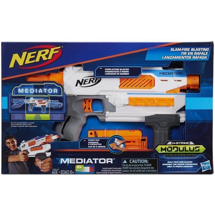 ندفة نيرف N-Strike Modulus Mediator بكليب 6 قذائف وبناء سلاحك الخاص من هاسبرو