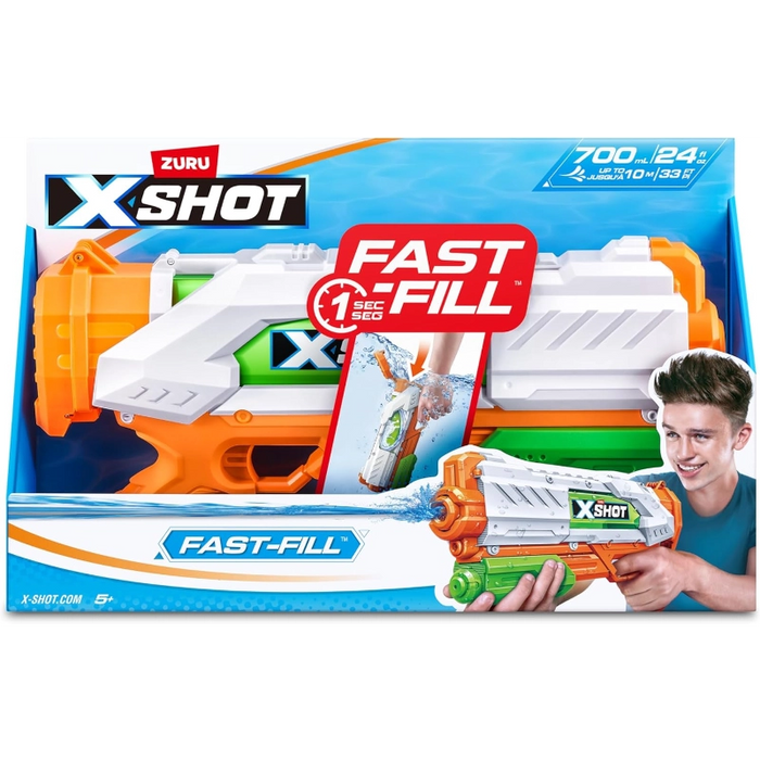 مدفع المياه السريع X-Shot بسعة 700 مل ومدى إطلاق 10 أمتار، استمتع باللعب! من زورو
