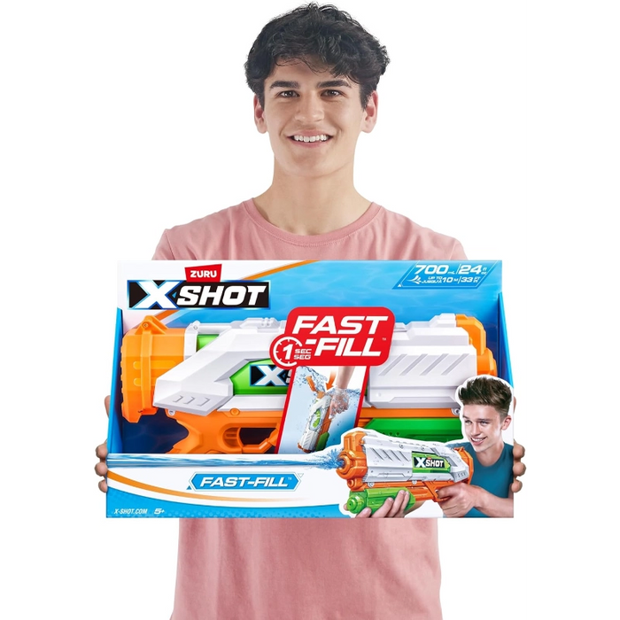 مدفع المياه السريع X-Shot بسعة 700 مل ومدى إطلاق 10 أمتار، استمتع باللعب! من زورو