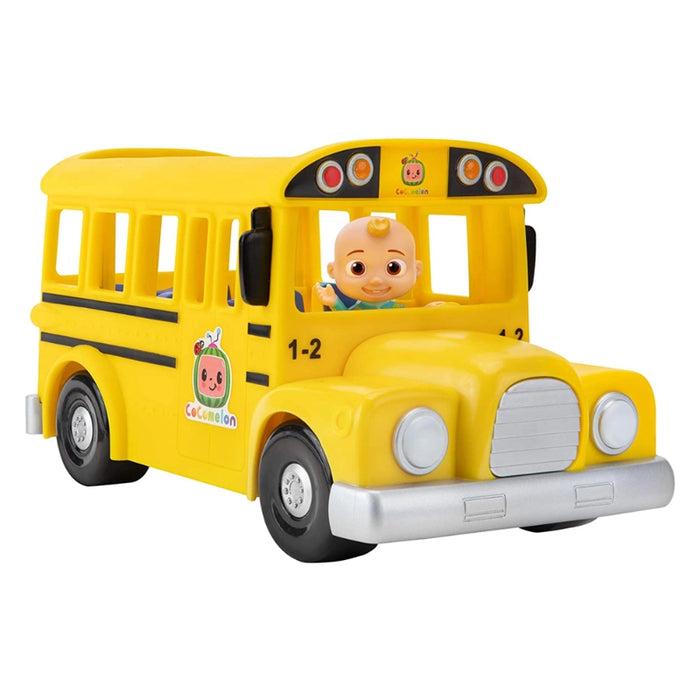 باص المدرسة الموسيقي الأصفر من CoComelon مع شخصية JJ و6 أصدقاء وأغنية "Wheels on the Bus" من جازويرز