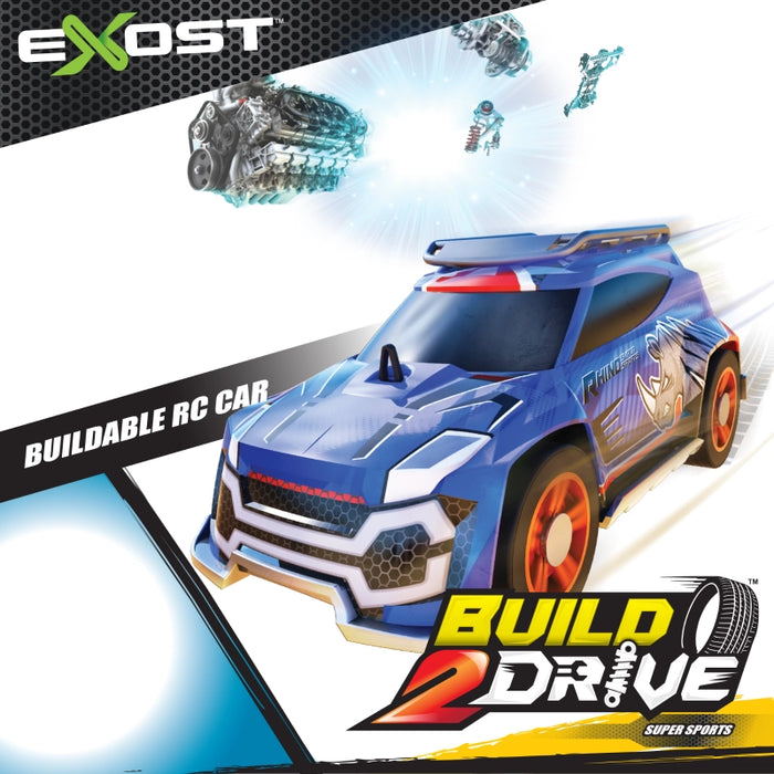 سيارة سباق RC 1:24 من إكزوسست Build 2 Drive مع تحكم 20 متر وقطع سهلة التركيب من سيلفرليت