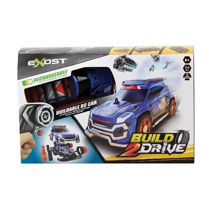 سيارة سباق RC 1:24 من إكزوسست Build 2 Drive مع تحكم 20 متر وقطع سهلة التركيب من سيلفرليت