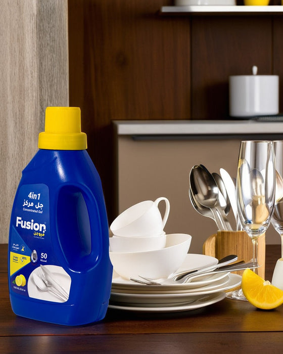 باقة فيوجن الكاملة لجلايات الصحون 3 في 1 جل وزيت وملح 80% طبيعي من Fusion