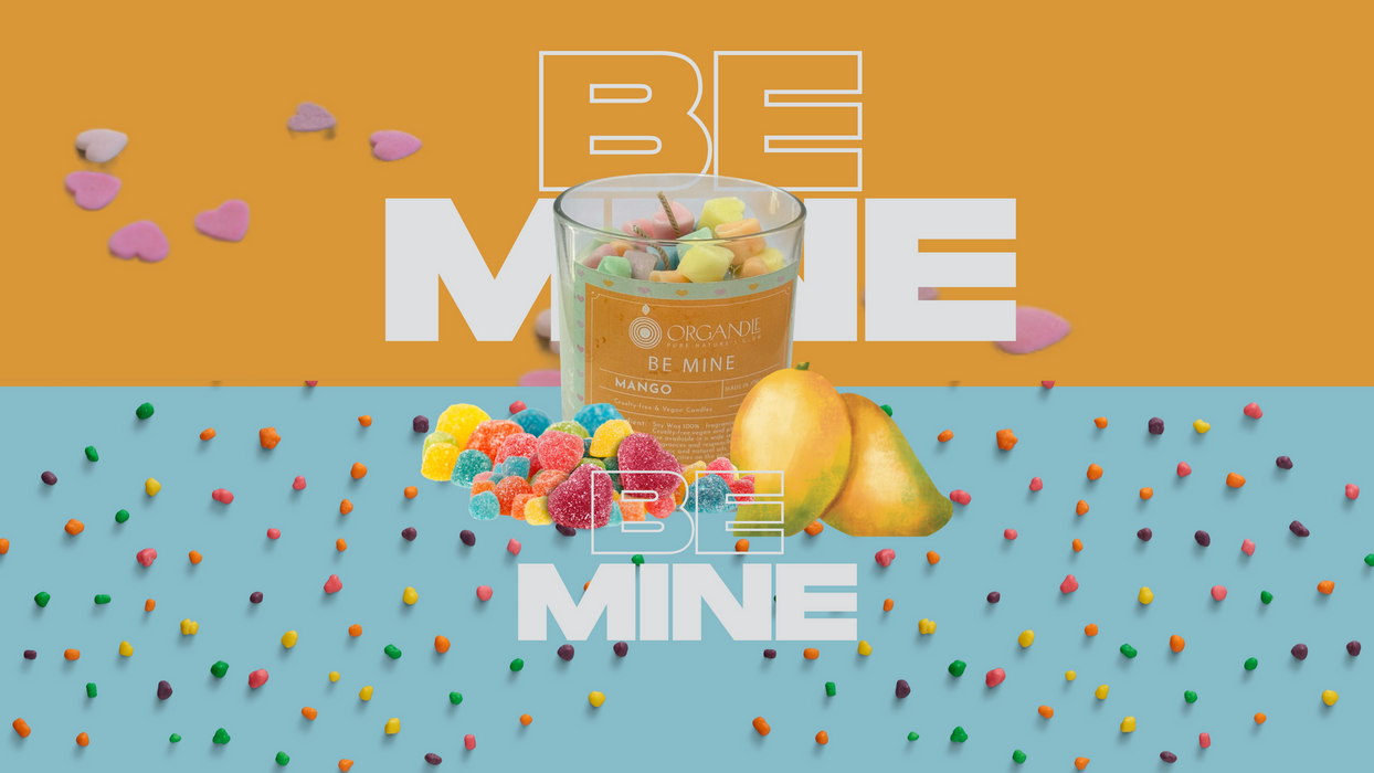 شمعة Be Mine من الشمع الطبيعي 100% بعبير المانجو لجو مريح وطويل الأمد
