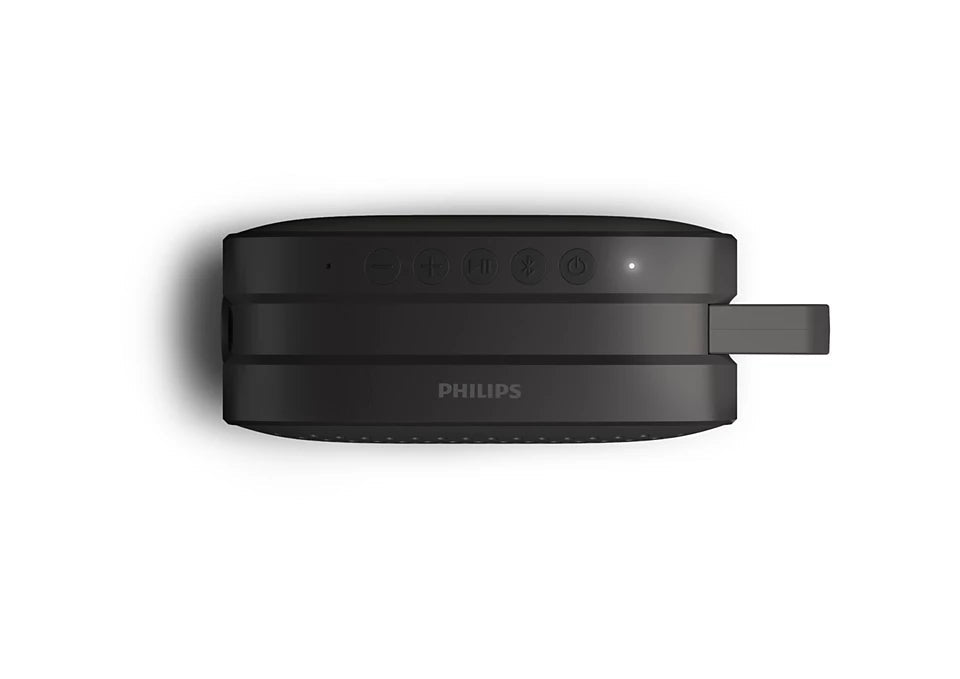 سماعة فيليبس اللاسلكية سوداء بصوت قوي وتصميم عصري مدمج