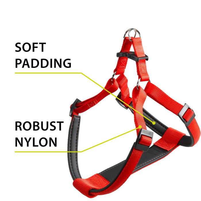 حزام نايلون أحمر مبطن مقاس MED للكلاب من Ferplast
