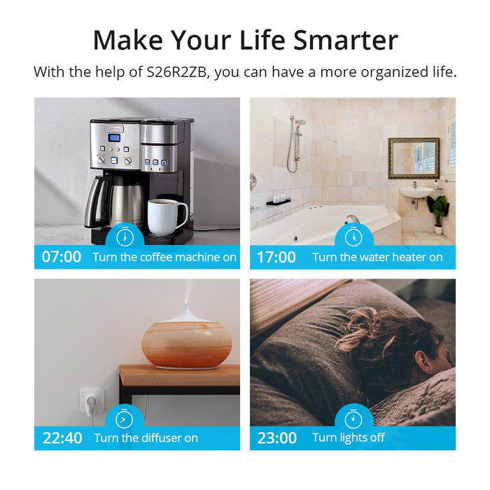 قابس ذكي سونوف Zigbee S26R2ZB لتوصيل آلي ومراقبة ذكية في المنزل من sonoff