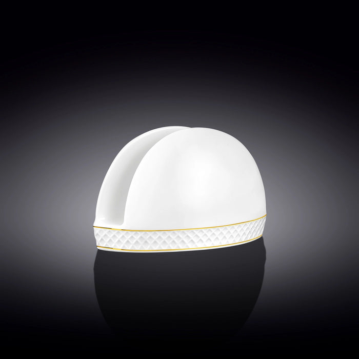 حامل مناديل 7.5*12 سم من Wilmax Diamond - أبيض وذهبي