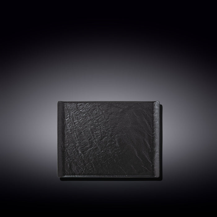 طبق مستطيل 19*14 سم من Wilmax SlateStone - اسود
