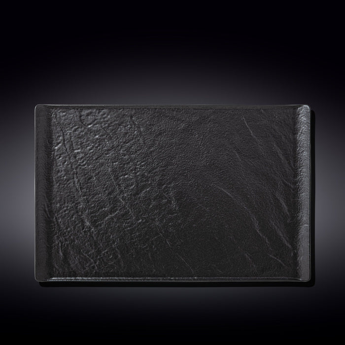 طبق مستطيل 38*24 سم من Wilmax SlateStone - اسود