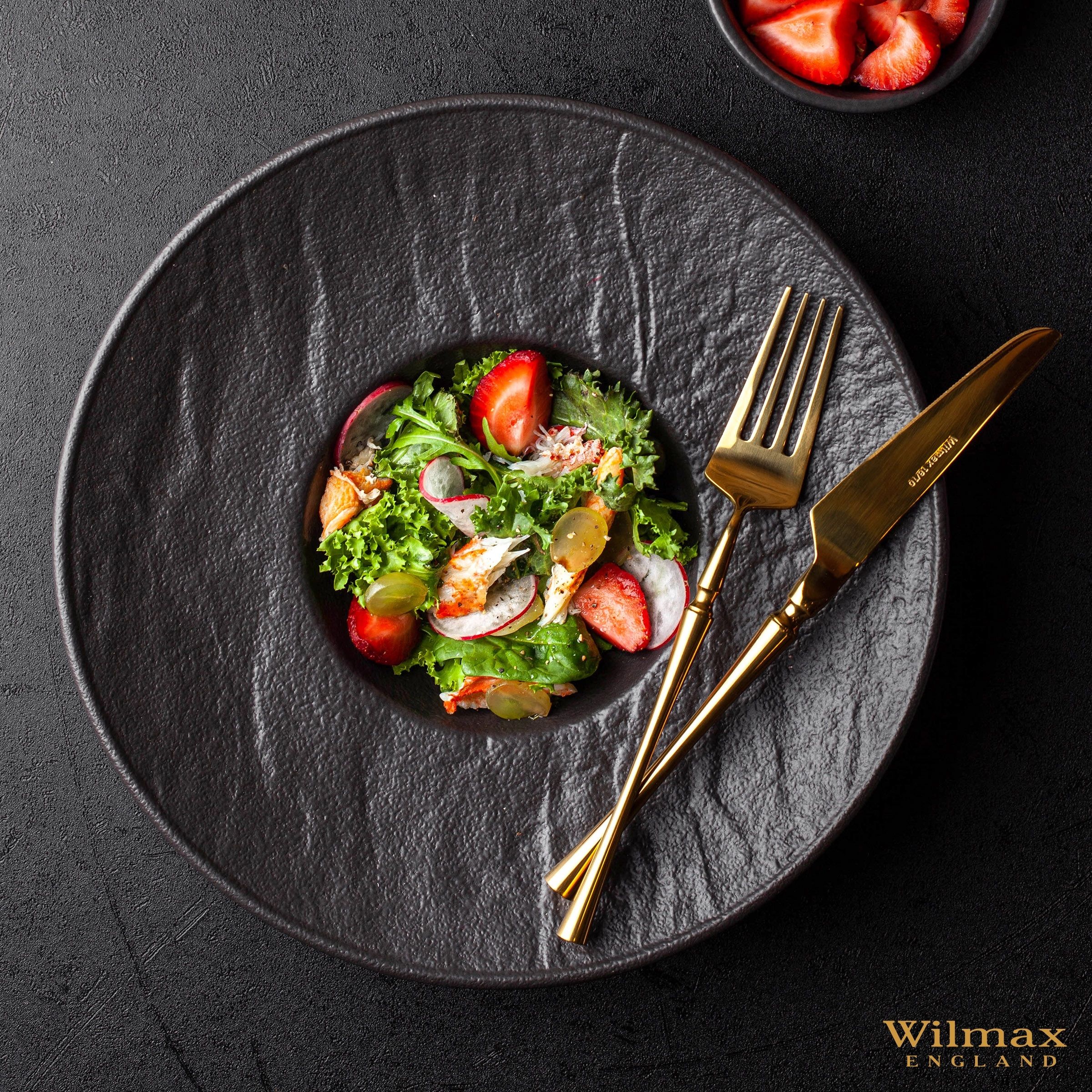 طبق عميق 27 سم من Wilmax SlateStone - اسود