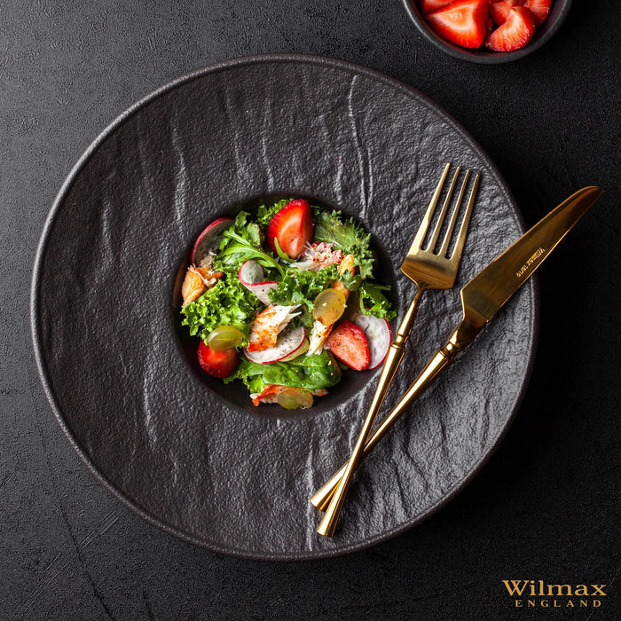 طبق عميق 27 سم من Wilmax SlateStone - اسود