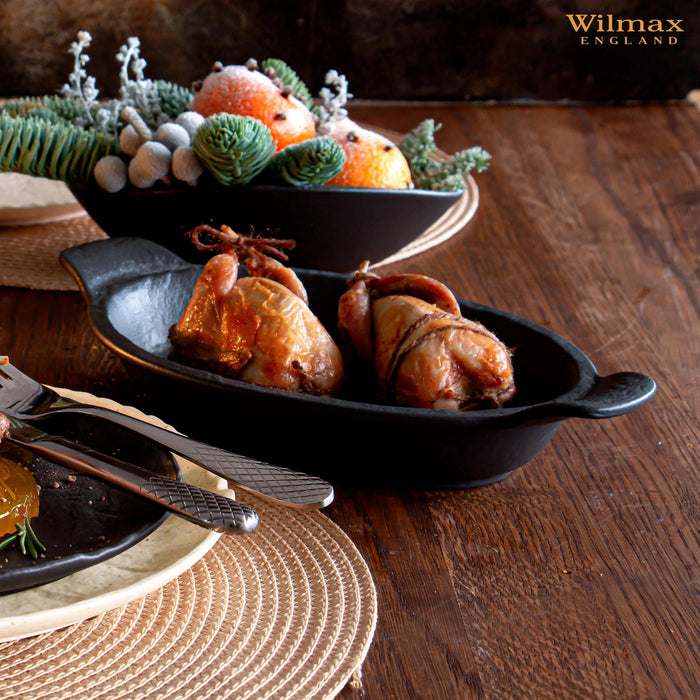 طبق فرن 23*12.5 سم من Wilmax SlateStone - اسود