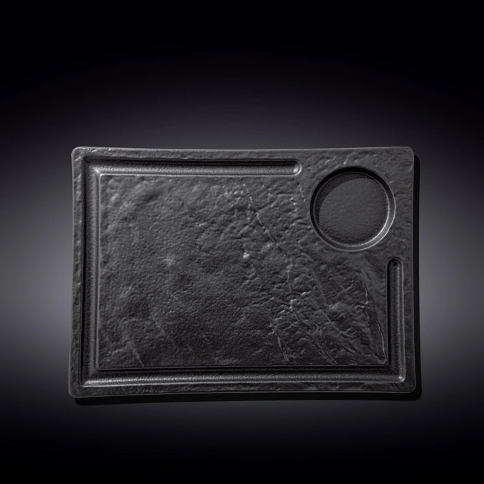 طبق تقديم مستطيل 32*23 سم من Wilmax SlateStone - اسود