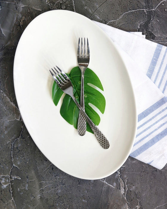 طبق تقديم بيضوي  من Wilmax Olivia Pro - أبيض