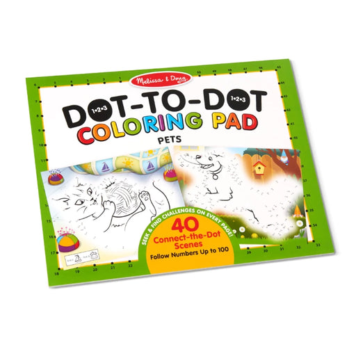 دفتر تلوين 123 نقطة إلى نقطة - الحيوانات الأليفة مع 40 صفحة لتعلم الأسماء والبحث عن الحيوانات من ميليسا آند دوغ