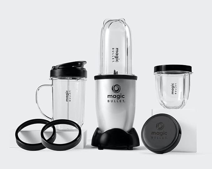 Magic NutriBullet 9-Piece Food Processor and Blender System - 400 Watts - Silver
