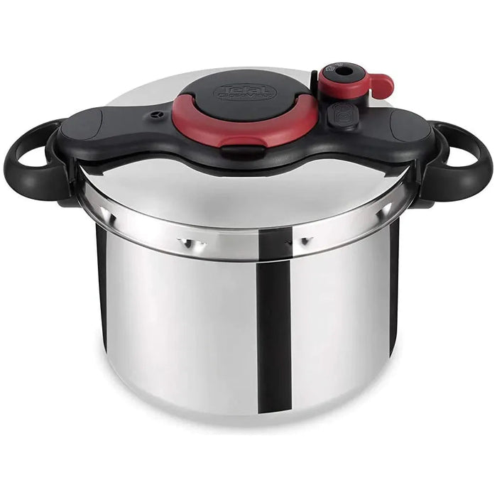 طنجرة الضغط الذكية تفال كليبسو مينيت إيزي سعة 7.5 لتر ستانلس ستيل نظام فتح بيد واحدة أمان خماسي من تيفال