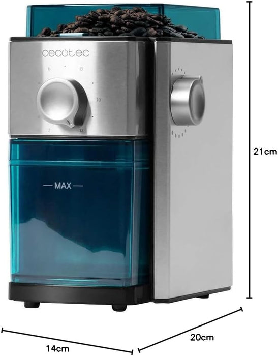 مطحنة قهوة ستيل ميل تاتش (SteelMill Touch) بقدرة 200 واط مع 30 مستوى طحن من Cecotec