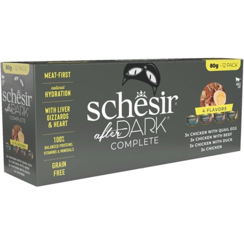 SCHESIR AFTER DARK علبة متنوعة طعام معلب دجاج في مرق 1X12X80G-N للقطط SCHESIR AFTER DARK علبة متنوعة طعام معلب دجاج في مرق 1X12X80G-N للقطط