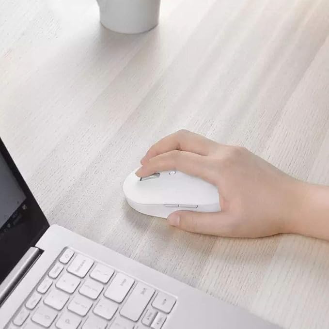 شاومي ماوس لاسلكي مزدوج الوضع إصدار صامت أبيض