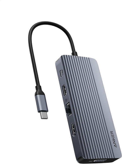 موزع أنكر USB-C 10 في 1 مع دعم شاشات 4K و100 واط لإمداد الطاقة