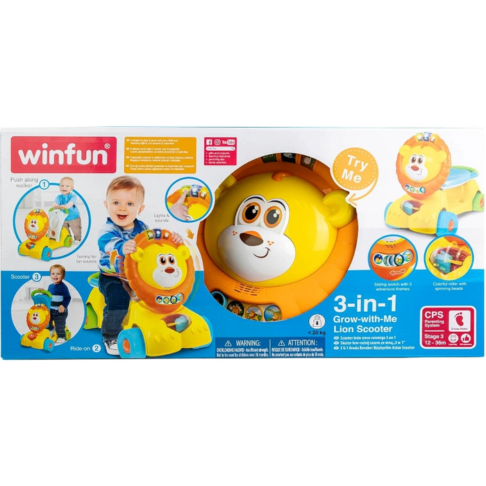 3-in-1 Grow With Me Lion Scooter
