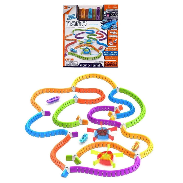HEXBUG نانو لاند مع ٤٠ قطعة وتصميم ملاعب خيالية وتجربة لعب فريدة بتقنية الاهتزاز من سبين ماستر