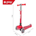 سكوتر ييفولوشن Y Glider 2 في 1 - أحمر، وزن 20 كغ للمقعد، 50 كغ للسكوتر، مقود قابل للتعديل. من وايفولوشن