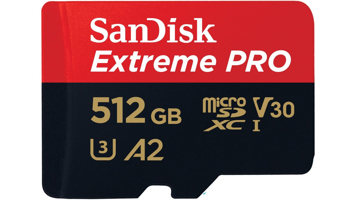 بطاقة ذاكرة MicroSDXC SanDisk Extreme PRO سعة 512GB تصنيف V30 مع محول SD