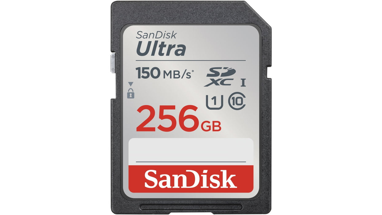 بطاقة ذاكرة SanDisk Ultra SDXC UHS-I سعة 256GB بسرعات نقل تصل إلى 150MB/s