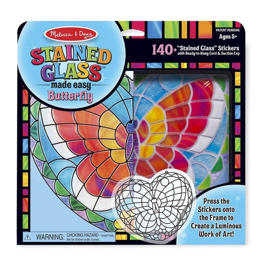زجاج ملون بسهولة - فراشة مع 140+ ملصق وحبال للتعليق لتطوير المهارات الفنية للأطفال من ميليسا آند دوغ