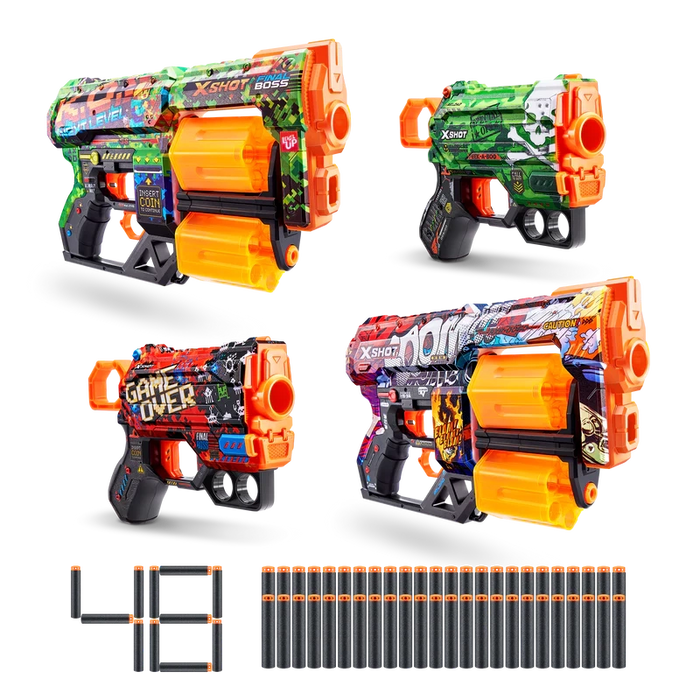 مجموعة X-Shot Skins دريد وتهديد بسعة 12 سهم ومدى 27 متر مع دقة ورمي سريع. من زورو