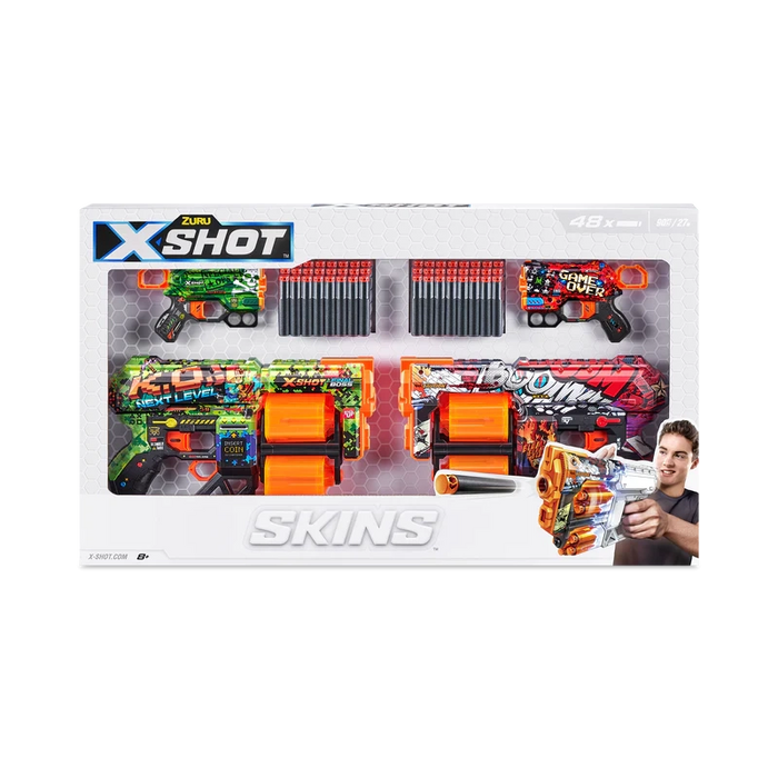 مجموعة X-Shot Skins دريد وتهديد بسعة 12 سهم ومدى 27 متر مع دقة ورمي سريع. من زورو