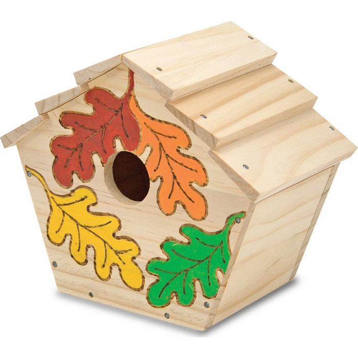 مجموعة صناعة بيت الطيور الخشبي - صممه بنفسك! مع ألواح وطلاء وفرشاة لتشجيع الإبداع من ميليسا آند دوغ